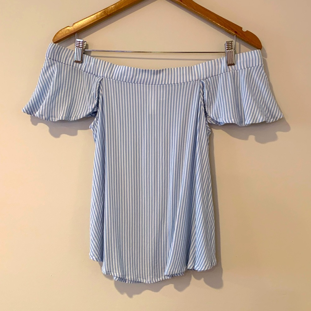 BP. Off the Shoulder Flutter Sleeve Top